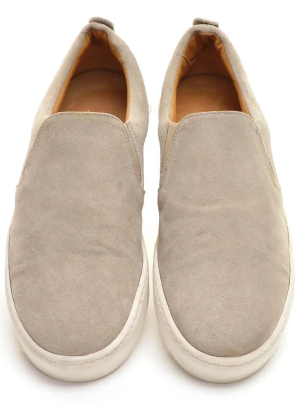 Men Jack Erwin Thomas Taupe Suede Slip On Sneakers 10.5